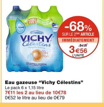 Monoprix Vichy célestins eau gazeuse offre