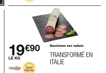 Monoprix Naturals rovagnati saucisson sec nature offre
