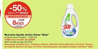 Monoprix Skip lessive liquide active clean offre