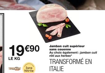 Monoprix Naturals rovagnati jambon cuit supérieur sans couenne offre