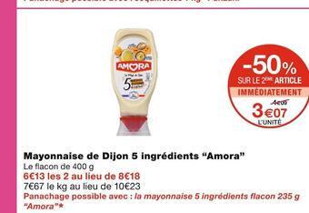 Amora mayonnaise de dijon 5 ingrédients