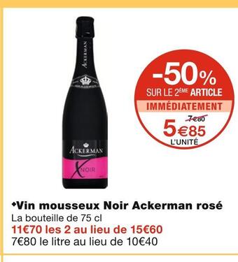 Monoprix Ackerman vin mousseux noir rosé offre