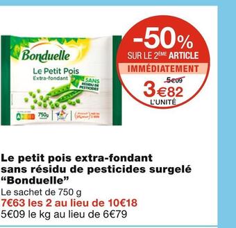 Monoprix Bonduelle le petit pois extra-fondant sans résidu de pesticides surgelé offre