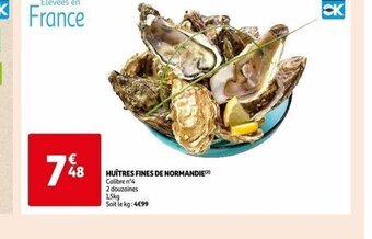 Auchan HUÎTRES FINES DE NORMANDIE (2) Calibre n°4 offre