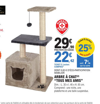 E.Leclerc Nos Animaux ARBRE À CHAT TOUS MES AMIS offre