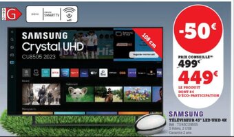 Super U TÉLÉVISEUR 43 LED UHD 4K offre