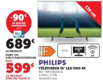 Super U TÉLÉVISEUR 55 LED UHD 4K offre