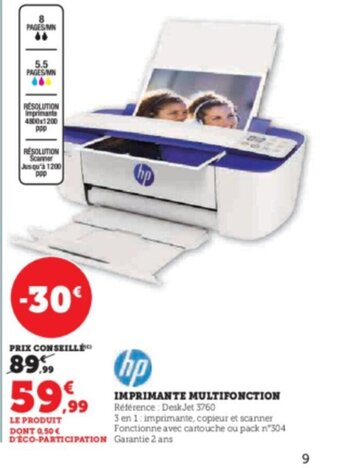 Super U IMPRIMANTE MULTIFONCTION offre