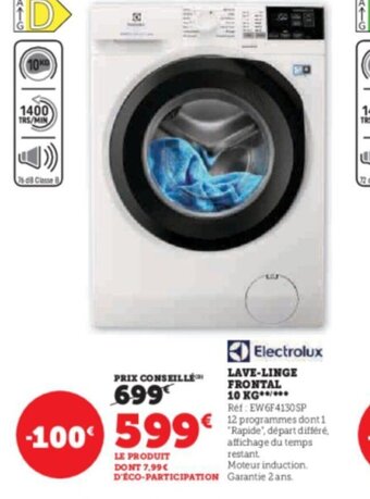 Super U LAVE-LINGE FRONTAL 10 KG offre