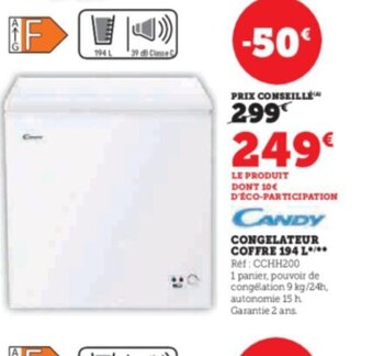 Super U CONGELATEUR COFFRE 194 L offre