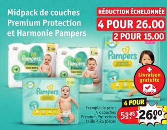 Kruidvat Midpack de couches Premium Protection et Harmonie Pampers offre