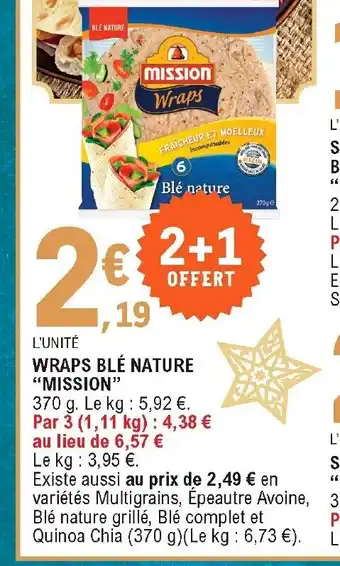 E.Leclerc Wraps blé nature offre