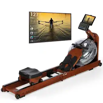 Decathlon Rameur à eau nytta - en acajou - bluetooth - kinomap - pliable offre