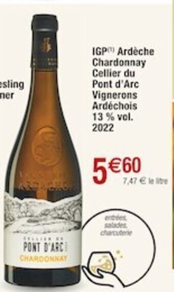 Cora IGP Ardèche Chardonnay Cellier du Pont d'Arc offre