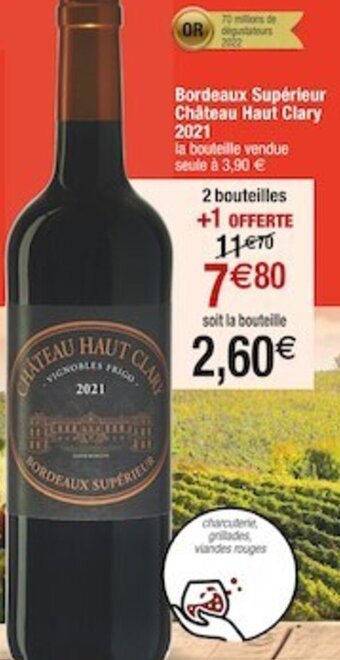 Cora x Carrefour Bordeaux Supérieur Château Haut Clary 2021 offre