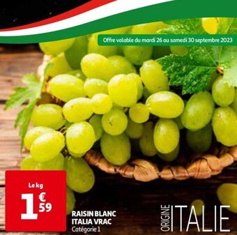 Auchan RAISIN BLANC ITALIA VRAC offre