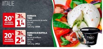 Auchan BURRATA TREO offre
