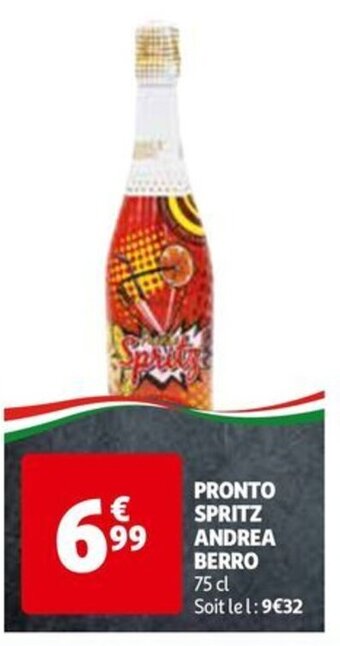 Auchan PRONTO SPRITZ ANDREA BERRO 75 cl offre
