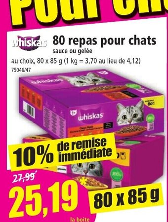 Norma 80 repas pour chats offre