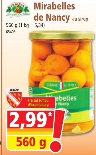 Norma Mirabelles de Nancy au sirop offre