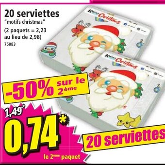 Norma 20 serviettes "motifs christmas" offre