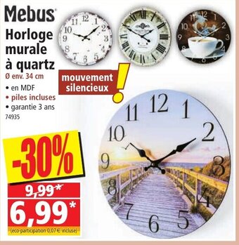Norma Horloge 9 murale à quartz offre