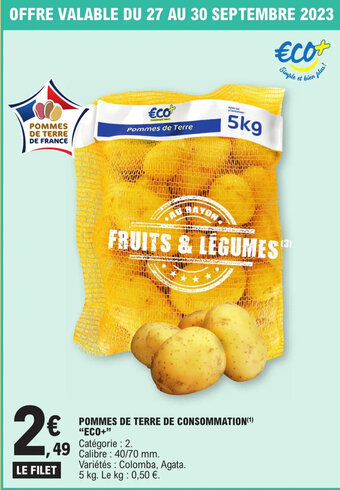 E.Leclerc Express POMMES DE TERRE DE CONSOMMATION(¹) "ECO+" offre