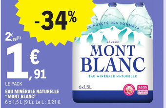 E.Leclerc Express EAU MINÉRALE NATURELLE "MONT BLANC" offre