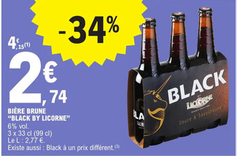 E.Leclerc Express BIÈRE BRUNE "BLACK BY LICORNE" offre