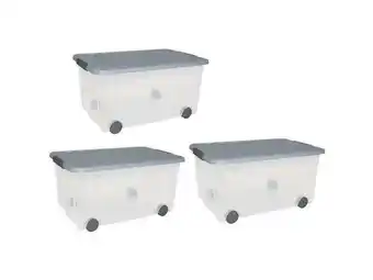 Weldom Lot de 3 boites scotti plastique transparent l.60 x p.39 x h.31 cm cm offre