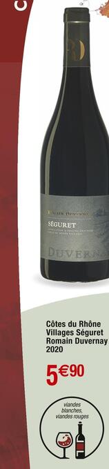 Cora x Carrefour Romain duvernay côtes du rhône villages séguret 2020 offre