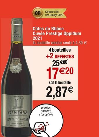 Cora x Carrefour Oppidum côtes du rhône 2021 cuvée prestige offre