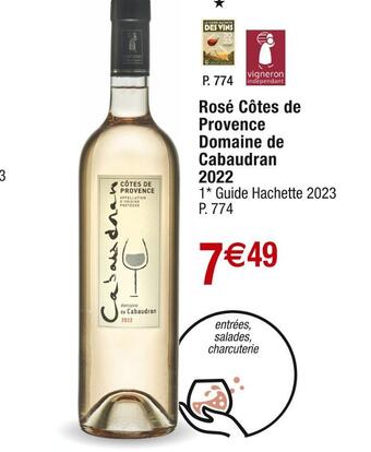Cora Domaine de cabaudran rosé côtes de provence 2022 offre