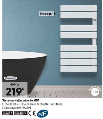Bricorama Carrera sèche-serviettes à inertie nina offre
