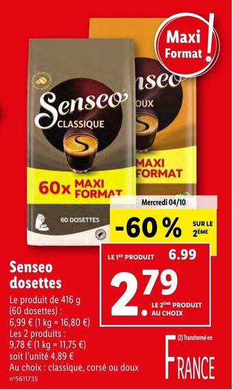 Lidl Senseo dosettes offre