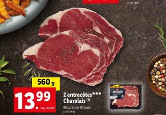 Lidl 2 entrecôtes Charolais (1) offre