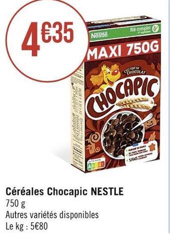 Casino Supermarchés Nestle céréales chocapic offre