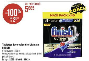 Casino Supermarchés Finish tablettes lave-vaisselle ultimate offre