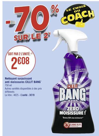 Casino Supermarchés Cillit bang nettoyant surpuissant anti moisssures offre