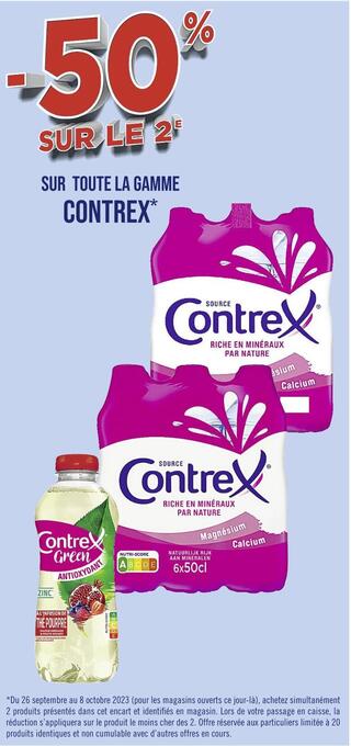 Casino Supermarchés Contrex -50% sur le 2e sur toute la gamme contrex offre