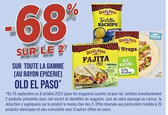 Casino Supermarchés Old el paso -68% sur le 2e sur toute la gamme (au rayon epicerie) old el paso offre
