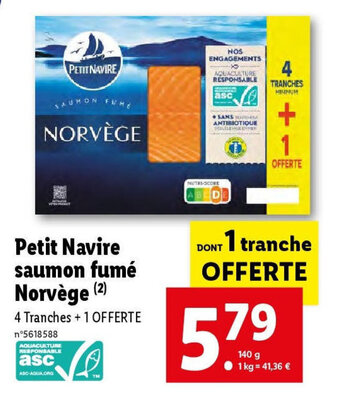 Lidl Petit Navire saumon fumé offre