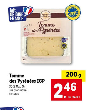 Lidl Tomme des Pyrénées offre