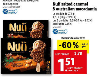 Lidl Nuii SALTED CARAMEL & AUSTRALIAN MACADAMIA offre