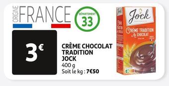 Jock crème chocolat tradition
