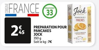 Jock preparation pour pancakes