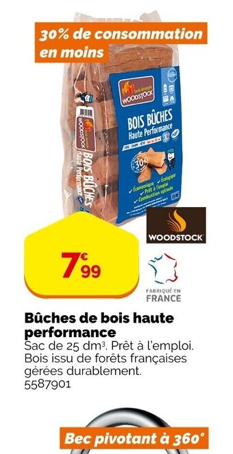 Weldom Bûches de bois haute performance offre