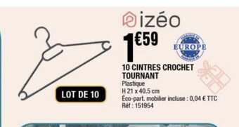 La Foir'Fouille 10 CINTRES CROCHET TOURNANT offre
