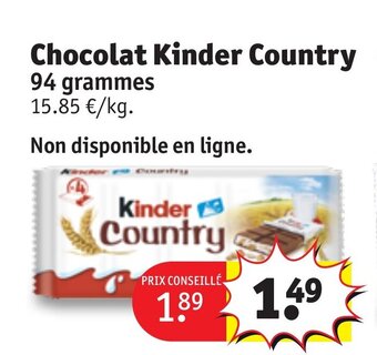 Kruidvat Chocolat Kinder Country offre