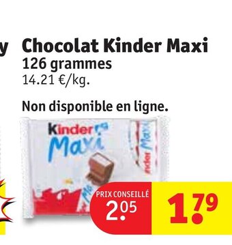 Kruidvat Chocolat Kinder Country Chocolat Kinder Maxi offre